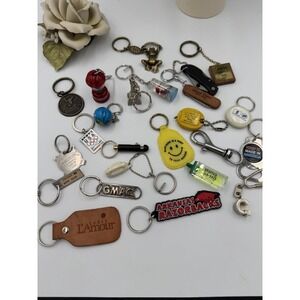 LOT Of 20 Vtg  To Modern Key chains Advertising Mixed Keychain Zoom In Good Ones